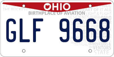 OH license plate GLF9668