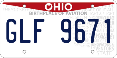 OH license plate GLF9671
