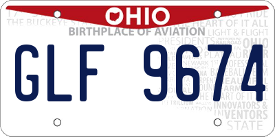OH license plate GLF9674
