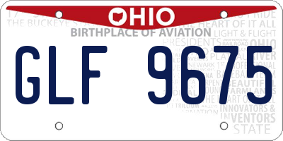 OH license plate GLF9675