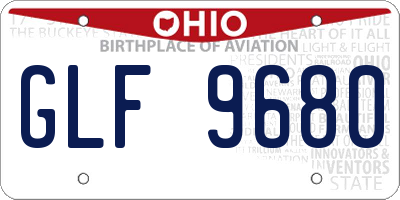 OH license plate GLF9680