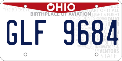 OH license plate GLF9684