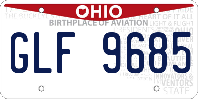OH license plate GLF9685