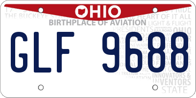 OH license plate GLF9688