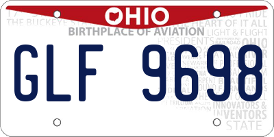OH license plate GLF9698