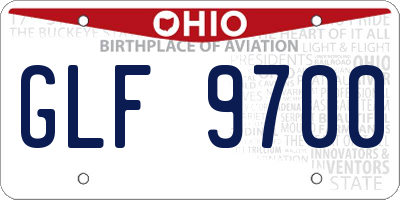 OH license plate GLF9700