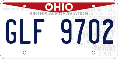 OH license plate GLF9702