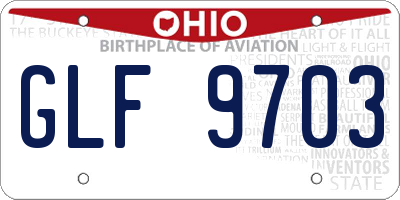 OH license plate GLF9703