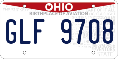 OH license plate GLF9708