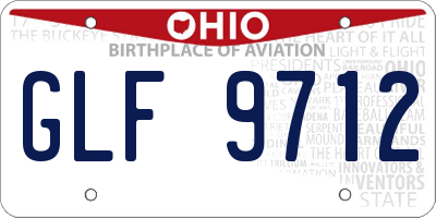 OH license plate GLF9712