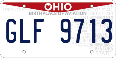 OH license plate GLF9713
