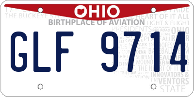 OH license plate GLF9714