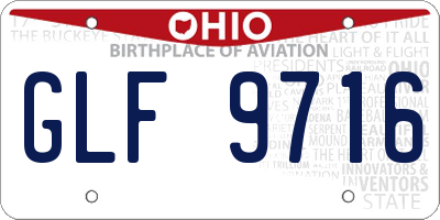 OH license plate GLF9716