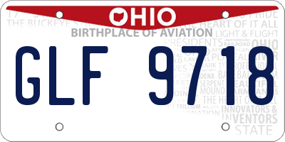 OH license plate GLF9718