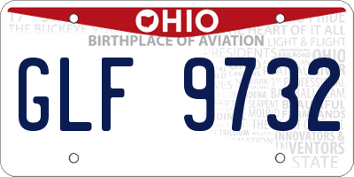 OH license plate GLF9732