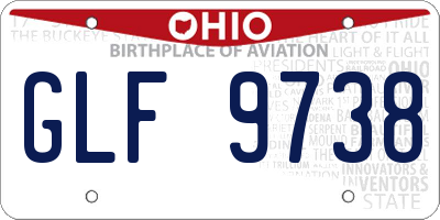 OH license plate GLF9738