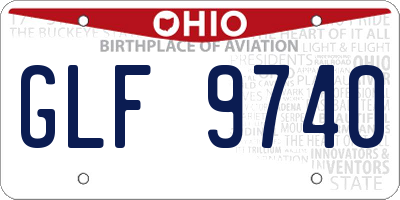 OH license plate GLF9740