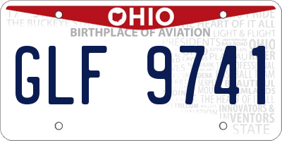 OH license plate GLF9741