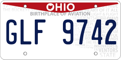 OH license plate GLF9742