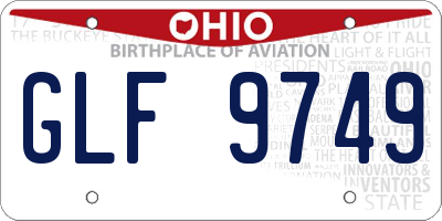 OH license plate GLF9749