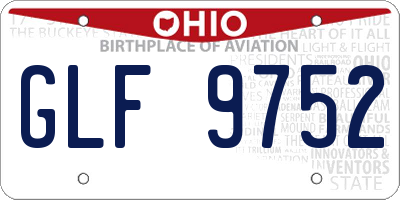 OH license plate GLF9752