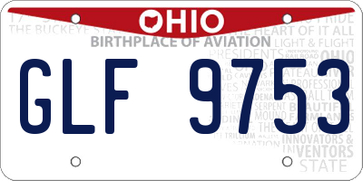 OH license plate GLF9753
