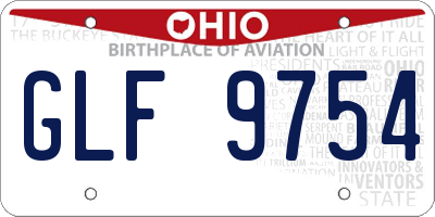 OH license plate GLF9754