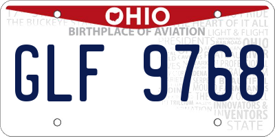 OH license plate GLF9768