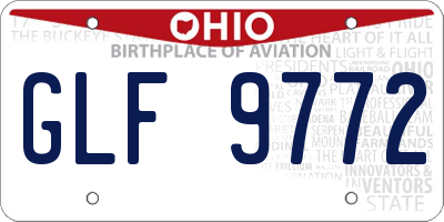 OH license plate GLF9772