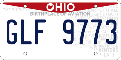 OH license plate GLF9773