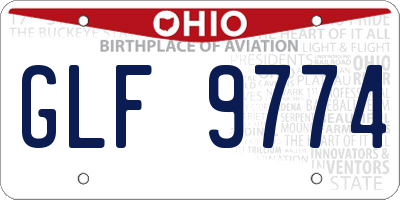 OH license plate GLF9774