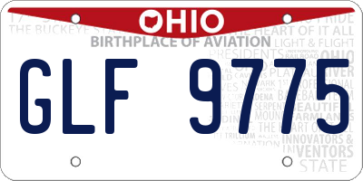 OH license plate GLF9775