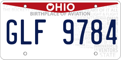 OH license plate GLF9784