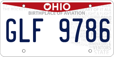 OH license plate GLF9786