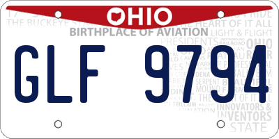 OH license plate GLF9794