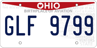 OH license plate GLF9799
