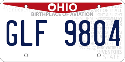 OH license plate GLF9804