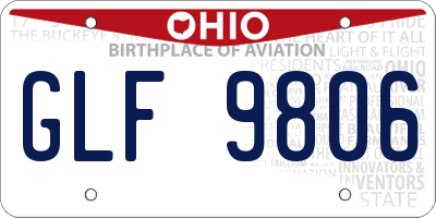 OH license plate GLF9806