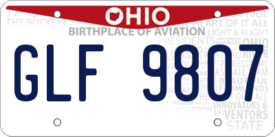 OH license plate GLF9807