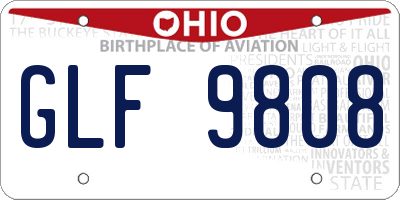OH license plate GLF9808