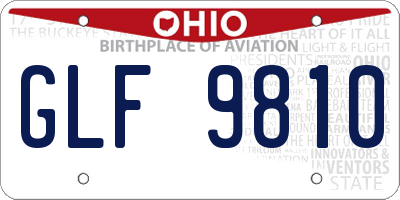 OH license plate GLF9810