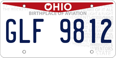 OH license plate GLF9812