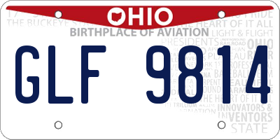 OH license plate GLF9814