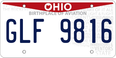 OH license plate GLF9816