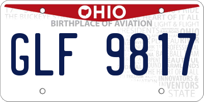 OH license plate GLF9817