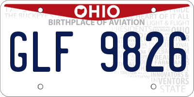 OH license plate GLF9826