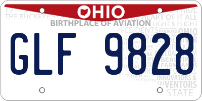 OH license plate GLF9828