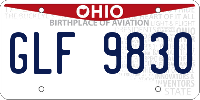 OH license plate GLF9830