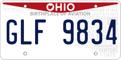 OH license plate GLF9834