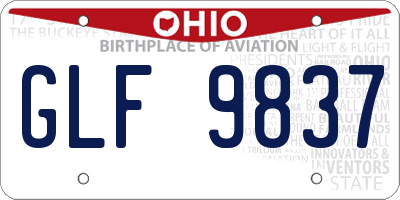 OH license plate GLF9837